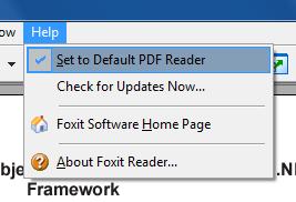 Foxit Reader - Set to Default PDF Reader